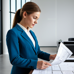 **

"A professional female architect, fully clothed in a stylish but modest business casual outfit, standing in a brightly lit, modern architectural office, reviewing blueprints.  Safe for work, appropriate content, perfect anatomy, correct proportions, well-formed hands, natural pose, professional, high quality, clean background, focused lighting."

**